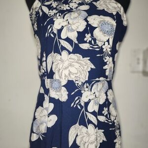 SHEIN One Shoulder Navy Floral Dress